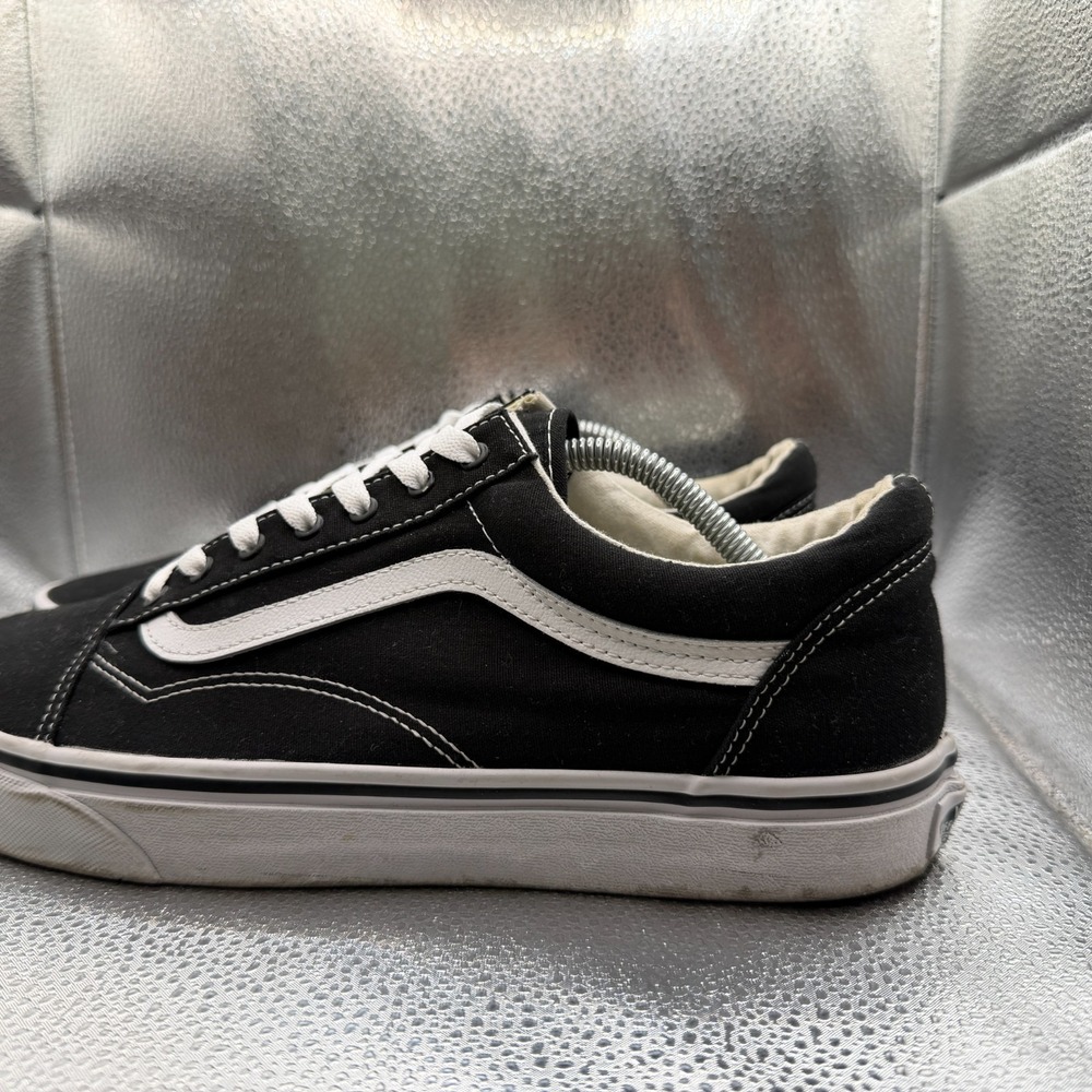 Size 11.5 Vans Old Skool Black True White Mens Lace Up Skate Sneakers 721565 - Picture 7 of 11